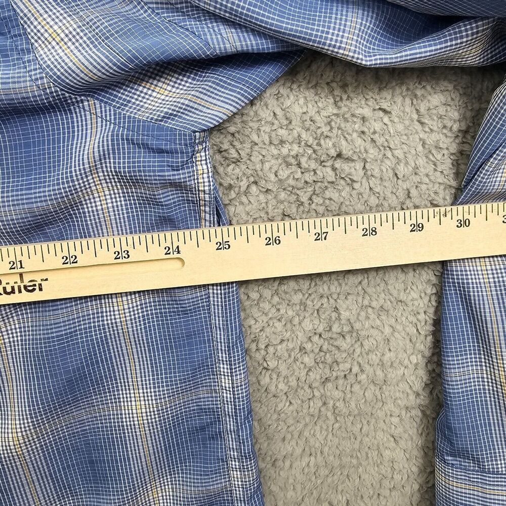 Duluth Trading Co Men's Blue Plaid Long Sleeve Button Up Roll Tab Size L Tall - Picture 9 of 10